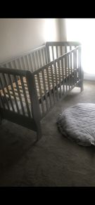Infababy light grey sleigh cot bed
