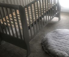 Infababy light grey sleigh cot bed