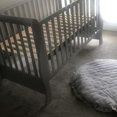 Infababy light grey sleigh cot bed
