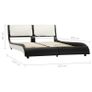 Bed Frame Black and White Faux Leather 135x190 cm Image 8