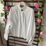 shirt Zara size large white blouse with grandfather frilled collar Image 2