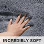 Plush Fluffy Non-slip Shaggy Rugs Living Room, 140x200cm, Grey Non-slip soft area rug, plush bedroom carpet. Ideal for dorm, teen room, playroom, study, office, Modern indoor furry decor. Image 2