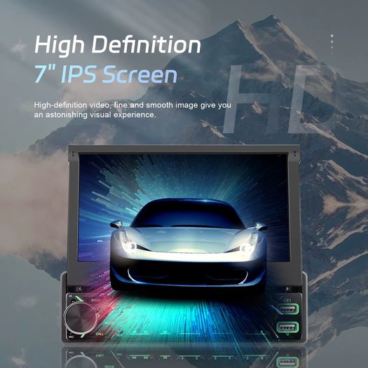 1DIN 7 Inch HD Manual Retractable Screen Car Radio MP5 Player Built In FM Radio Receiver Multifunctional Multimedia Autoradio For Car Radio 1 Din Entertainment System