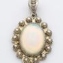 Vintage Ornate Sterling Silver Opalite Pendant Image 2