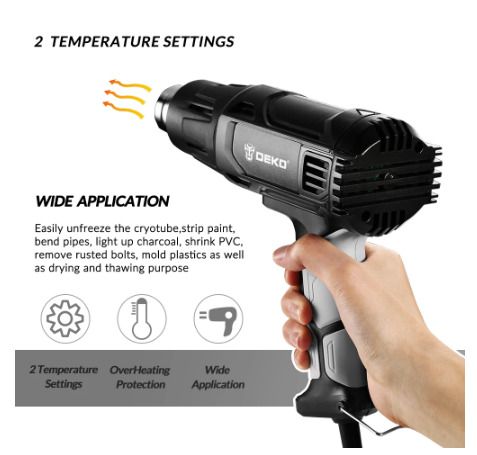 220V Heat Gun 2000W Electric Hot Air Gun with Four Nozzle Attachments