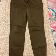 Zara Olive Green Biker Jeans