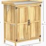Wooden Garden Storage Cabinet with Stainless Steel Worktop and Shelves Image 4