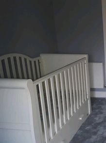 White BR Baby sleigh bed cot