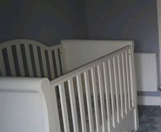 White BR Baby sleigh bed cot