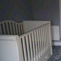 White BR Baby sleigh bed cot