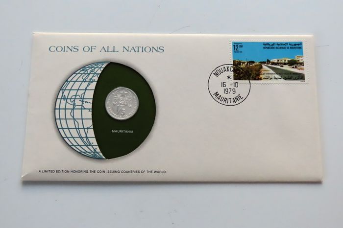 Mauritania 1973 Vintage Coin Stamp cover BUNC