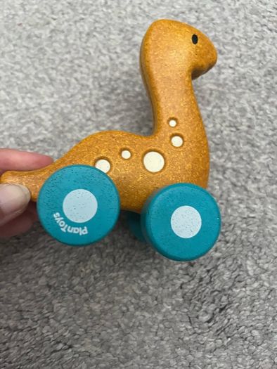PlanToys Eco Wooden Diplodocus Dinosaur Push Along Toy Car