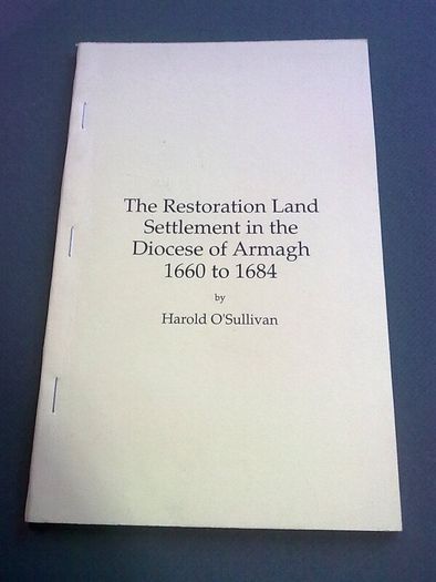 Restoration land settlement Diocese of Armagh 1660-84 Ireland Irish Signed
