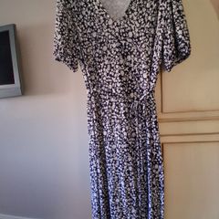 m&s navy mix dress uk12