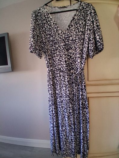 m&s navy mix dress uk12