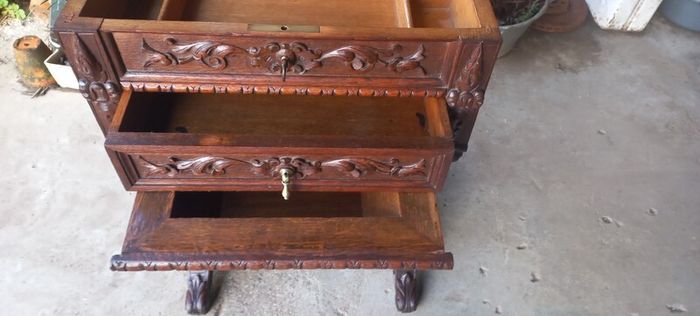 Antique ladies french seweing Chest oak early 1930s  Beautiful