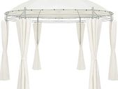 Gazebo Diameter 350 cm Water-Repellent Metal Garden Stable Robust Side Walls Garden Gazebo Luxury Tent Beige