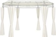 Gazebo Diameter 350 cm Water-Repellent Metal Garden Stable Robust Side Walls Garden Gazebo Luxury Tent Beige