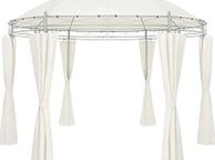 main image for ad Gazebo Diameter 350 cm Water-Repellent Metal Garden Stable Robust Side Walls Garden Gazebo Luxury Tent Beige