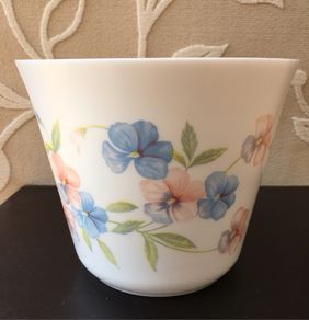 Vintage French Milk Glass Plant Pot