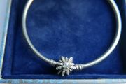 Genuine Pandora Sterling Silver 925  Limited Edition Firework Snowflake Christmas Bangle 10,8g
