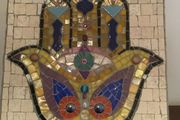 Hamsa Hand Mosaic Art.