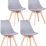 Set of 4 Dining Room Chairs with Solid Beech Legs, Kitchen Chairs, Upholstered Chairs with Backrest, Living Room Chairs, Office Chairs, Image 6