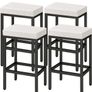 66 cm Bar Stools Set of 4, White Breakfast Barstools, Kitchen Bar Stool Image 6