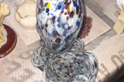 Rare 1960s Handmade Murano Style End of Day Splatter Glass Fish Ashtray Vase