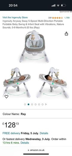 Multi directional baby swing