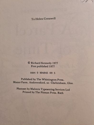 A Parcel Of Time By Richard Kennedy. A First World War  Children's Story Book. First Edition Hardback.