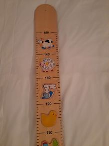 Wooden height rule/chart