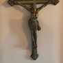 Antique solid brass 18 in crusifix. Heavy piece Image 2