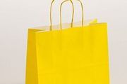 20 X Yellow Carrier Bags with twisted handles eco-friendly paper bags Medium size 25 cm x 11 cm x 24 cm