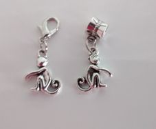 Monkey Charm - Pandora Style / Lobster Clasp