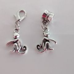 Monkey Charm - Pandora Style / Lobster Clasp