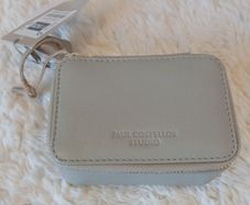 Paul Costelloe Studio Taupe Genuine Leather Mini Travel Jewellery Box - NWT