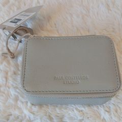 Paul Costelloe Studio Taupe Genuine Leather Mini Travel Jewellery Box - NWT