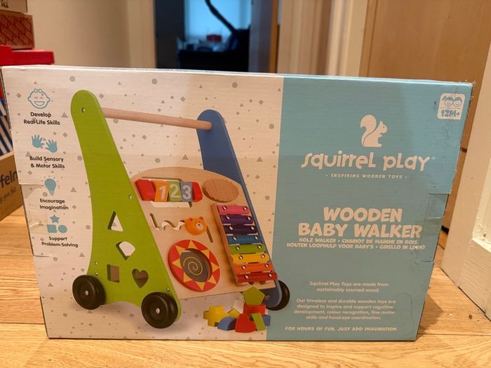 Baby wooden activity walker