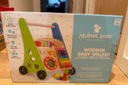 Baby wooden activity walker