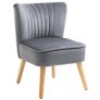 Modern Accent Chair, Fabric Living Room Chair with Rubber Wood Legs and Thick Padding, Grey Image 3