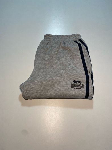Lonsdale Grey Sweat Pants Bottoms Zip Pockets Size Small