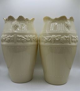 Pair of  Elegant 1998 Belleek Bacchus Vases