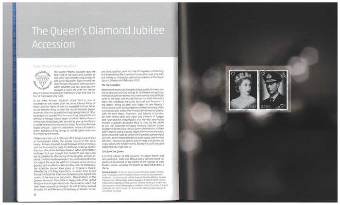 2012 Jersey Stamp Year Book (hardback) issued by Jersey Post includes 23 images of contents