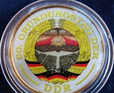 East Germany 1969 Gold gilt 5 mark coin | Communist Congress | DDR colour enamel limited edition