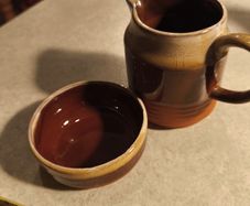 Millk Jug And Small Sauger Bowl By Retos Ltd R Shannon Made In Ireland