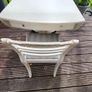 Antique Oval drop leaf table with claw legs and four chairs Image 2