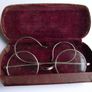 Antique wire rimmed glasses, Ben Franklin style, 1800s,With Original Case Image 2