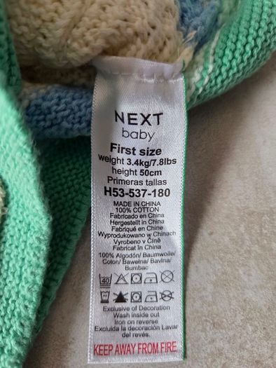 First Size (Newborn), With Tags Next Multi Pastel Crochet Animal Knitted Baby Cardigan