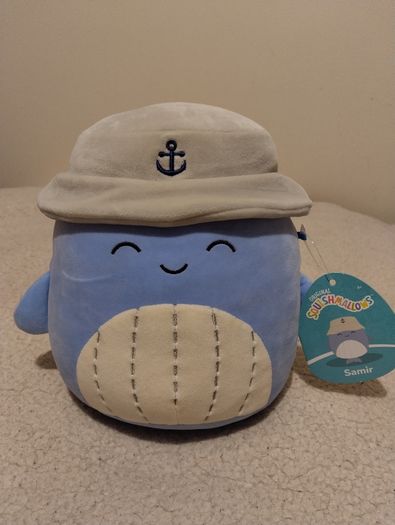 Squishmallows Samir the Blue Whale with Bucket Hat,  NEW WITH TAGS